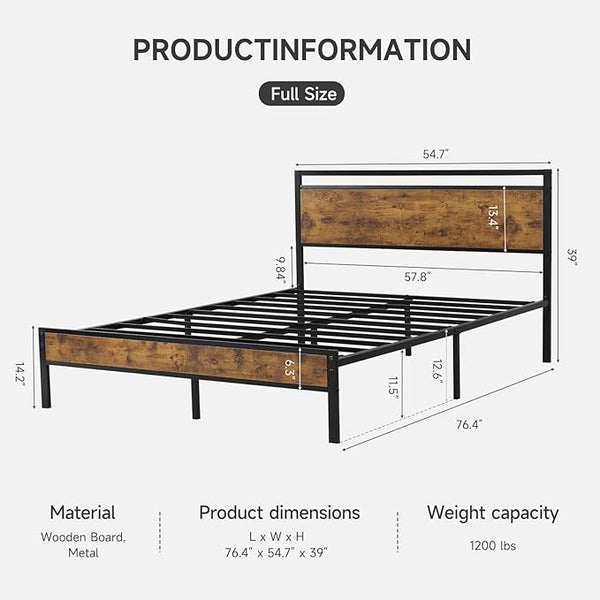 Upgraded Full Size Bed Frame